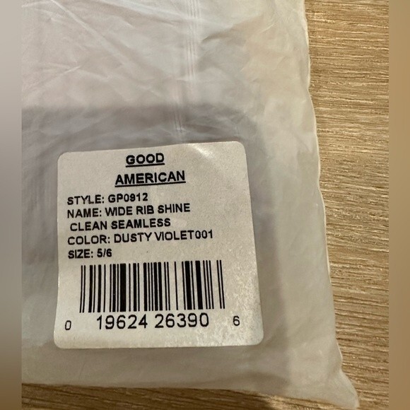 NWT ** Good American Wide Ribbed Shine Dusty Violet Purple Legging Size 5/6 - Picture 4 of 4